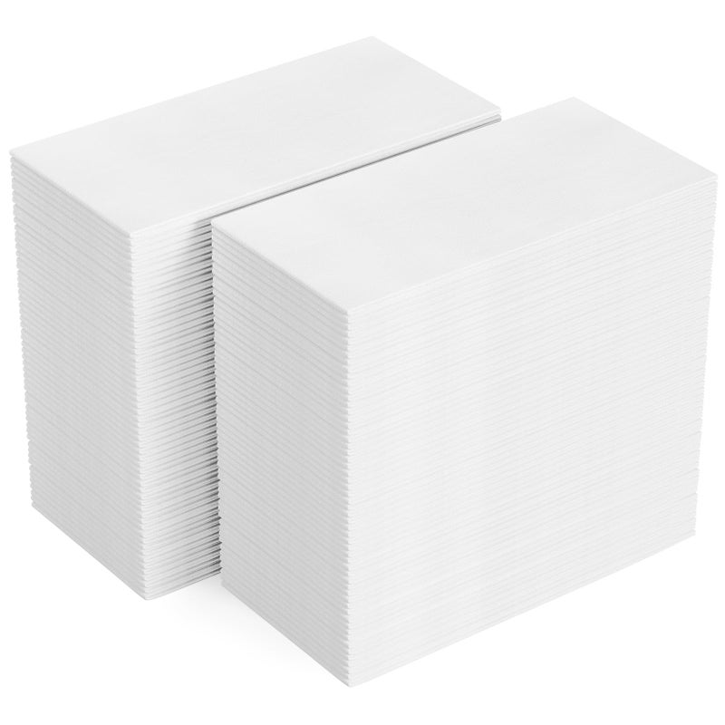 FOCUSLINE 200 Disposable Bathroom Napkins, Linen-Feel Paper Guest Towels, Soft and Absorbent Paper Hand Towels Party Napkins for Bathroom, Kitchen, Dinner, or Event, White, 12" x 17" - Image 1